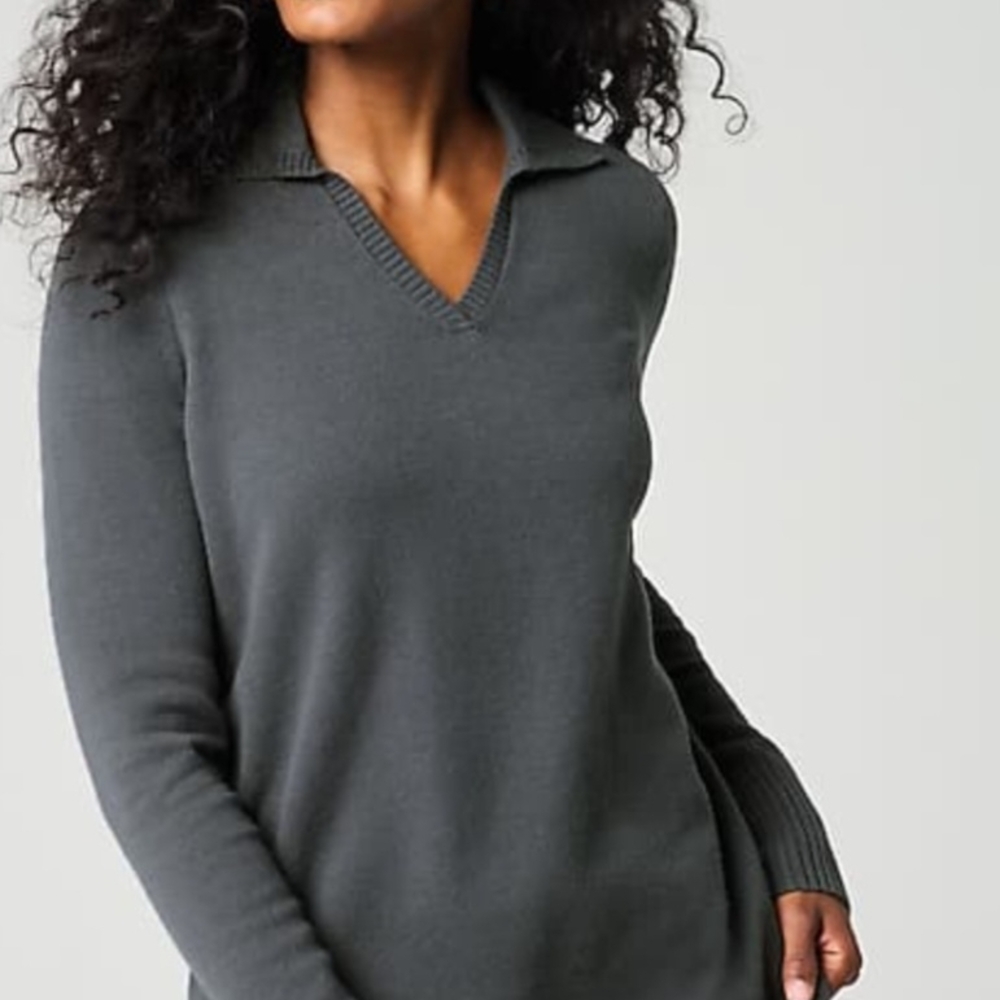 J. Jill Charcoal V-Neck Sweater